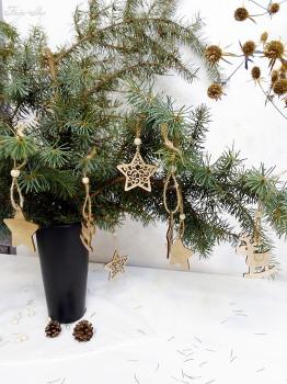 Weihnachtsanhänger Set Rentier und Sterne